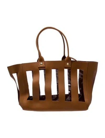 Pre-owned Clare V Leather Top Handle Bag In Neutral