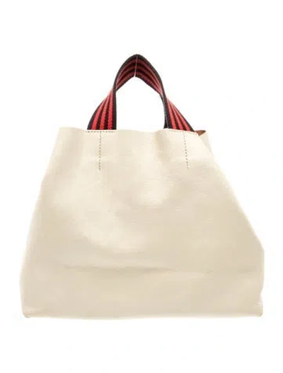 Pre-owned Clare V Leather Top Handle Bag In Neutral