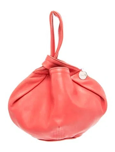 Pre-owned Clare V Leather Top Handle Bag In Red