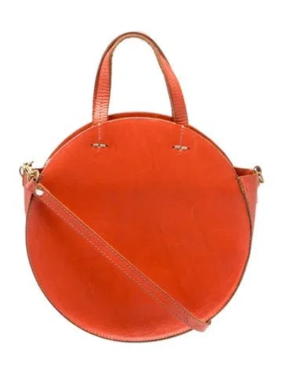 Pre-owned Clare V Leather Top Handle Bag In Red