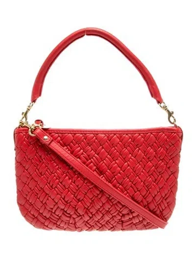 Pre-owned Clare V Leather Top Handle Bag W/ Tags In Red