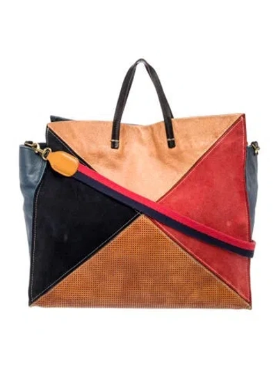 Pre-owned Clare V Leather Tote In Blue