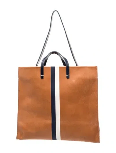 Pre-owned Clare V Leather Tote In Brown