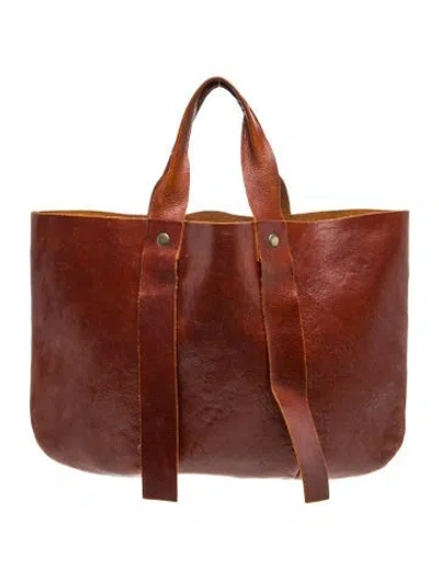 Pre-owned Clare V Leather Tote In Brown