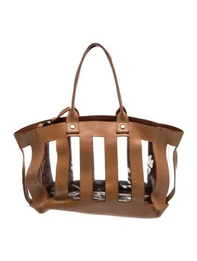 Pre-owned Clare V Leather Tote In Brown