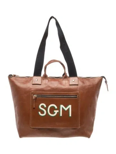 Pre-owned Clare V Leather Tote In Brown