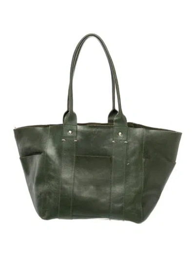 Pre-owned Clare V Leather Tote In Green
