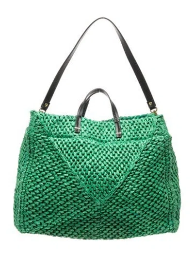 Pre-owned Clare V Leather Tote In Green