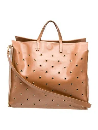 Pre-owned Clare V Leather Tote In Neutral