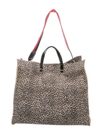 Pre-owned Clare V Leather Tote In Neutrals