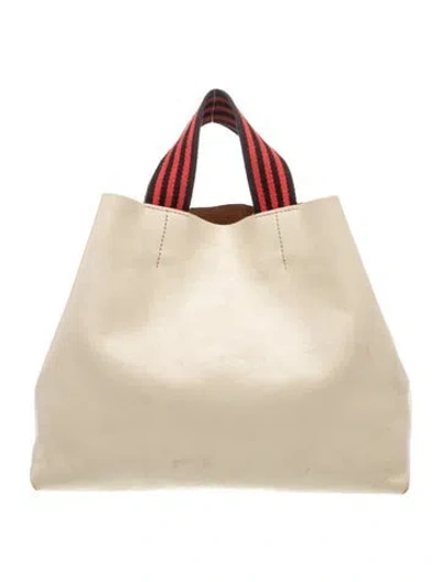 Pre-owned Clare V Leather Tote In Neutrals