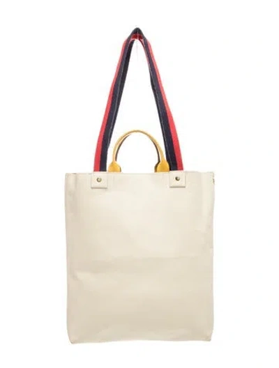 Pre-owned Clare V Leather Tote In Neutrals