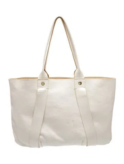 Pre-owned Clare V Leather Tote In Neutrals