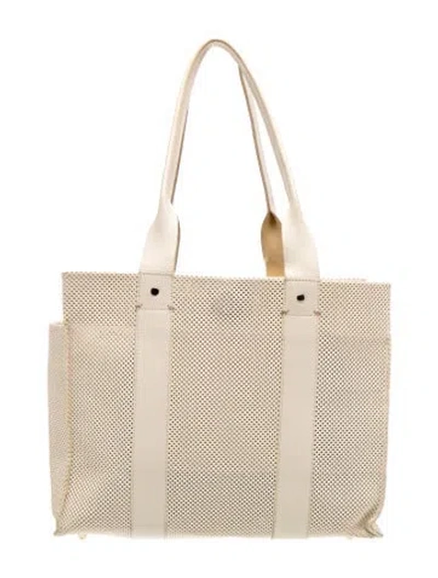 Pre-owned Clare V Leather Tote In Neutrals