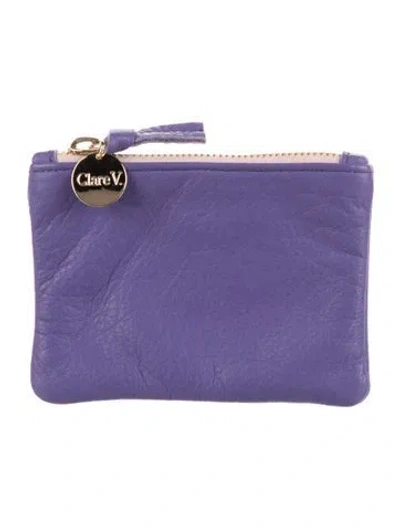 Pre-owned Clare V Leather Wallet In Purple