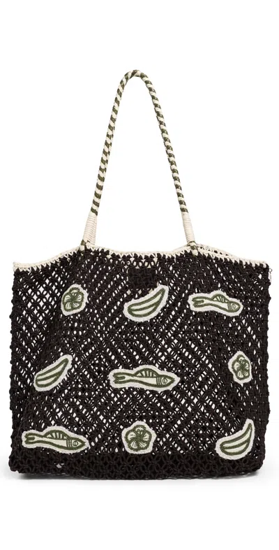 Clare V Lete Macrame Tote Bag Chocolate In Brown