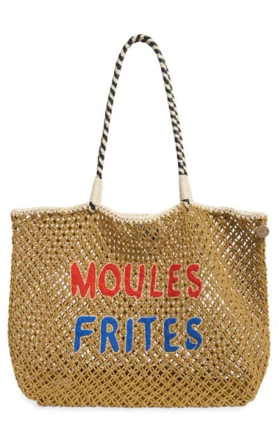 Clare V . Lété Moules Frites Cotton Crochet Tote In Brown