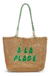 Clare V L'ete Crotchet Tote In Tan Crochet Green A La Plage