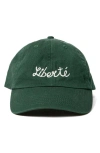 Clare V . Liberté Embroidered Cotton Twill Baseball Cap In Green
