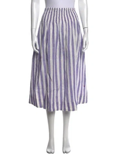 Pre-owned Clare V Linen Midi Length Skirt In Purple