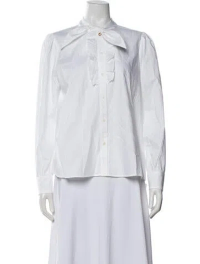 Pre-owned Clare V Long Sleeve Blouse W/ Tags In White