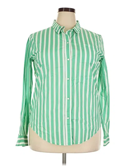 Pre-owned Clare V Long Sleeve Button Down Shirt In Green