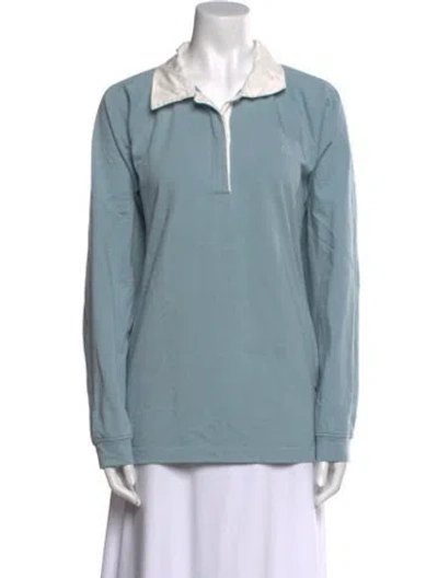Pre-owned Clare V Long Sleeve Polo In Blue
