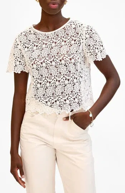Clare V . Loulou Lace Cotton Top In White