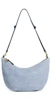 Clare V Lune Bag Light Blue Denim Suede In Blue