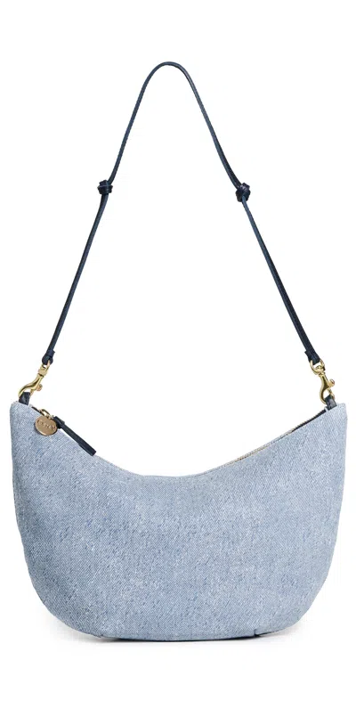 Clare V Lune Bag Light Blue Denim Suede