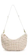 Clare V Lune Bag White Knot Woven Leather In White