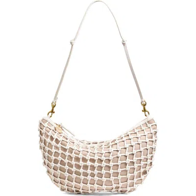 Clare V . Lune Charms Knotted Leather Shoulder Bag In White