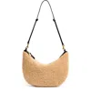 Clare V . Lune Genuine Shearling Shoulder Bag In Brown