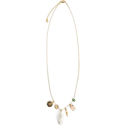 Clare V . Margaux Charm Necklace In Multi Color
