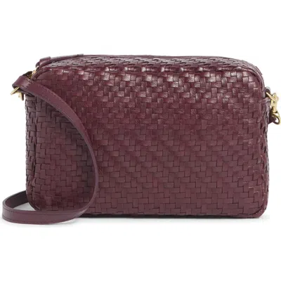 Clare V . Marisol Woven Leather Crossbody Bag In Purple