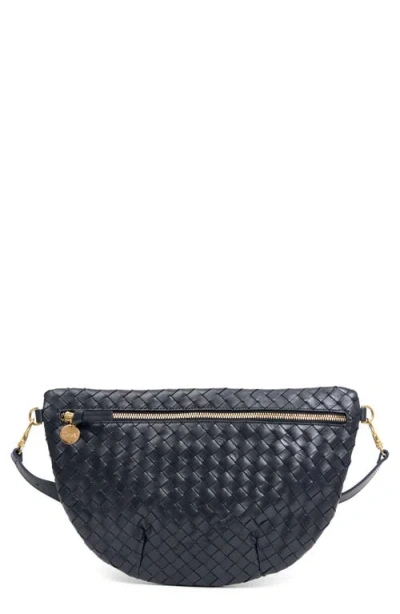 Clare V . Medium Grande Fanny Woven Leather Belt Bag In Twilight