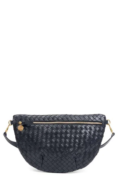 Clare V . Medium Grande Woven Leather Belt Bag In Twilight