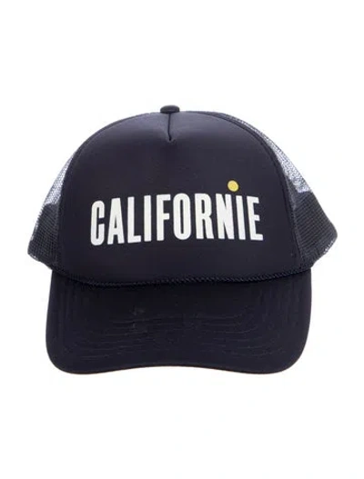 Pre-owned Clare V Mesh Printed Hat In Blue