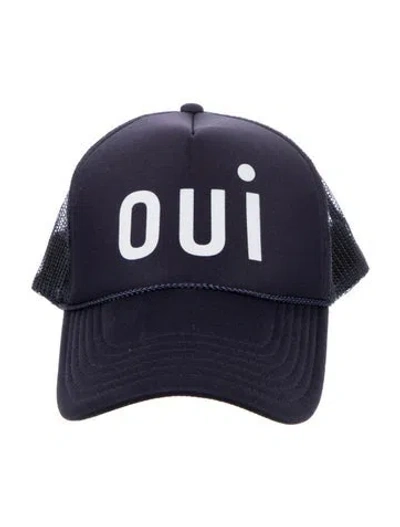 Pre-owned Clare V Mesh Printed Hat In Blue