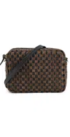 Clare V Midi Crossbody Woven Bag Black/chocolate In Multi
