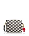 Clare V Midi Sac Lips Woven Leather Crossbody Bag In Multi