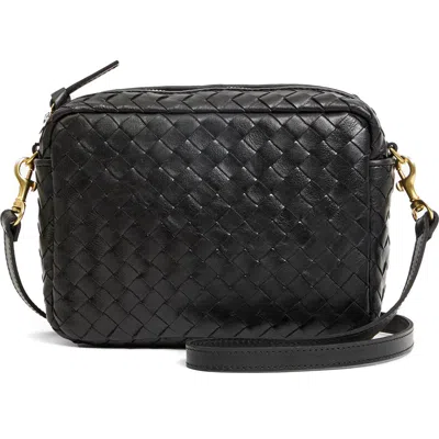 Clare V . Midi Sac Woven Crossbody Bag In Black