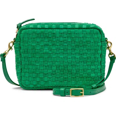 Clare V . Midi Sac Woven Crossbody Bag In Green