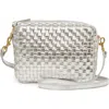 Clare V . Midi Sac Woven Crossbody Bag In Silver