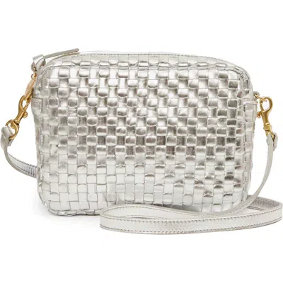 Clare V . Midi Sac Woven Crossbody Bag In Silver