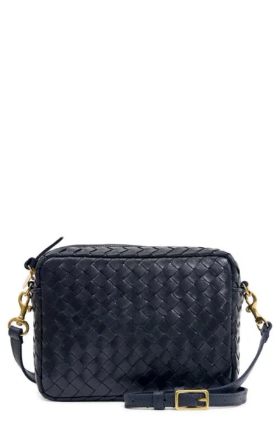 Clare V . Midi Sac Woven Leather Crossbody Bag In Twilight