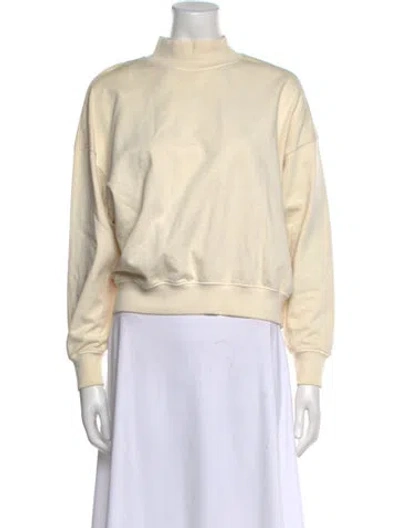 Pre-owned Clare V Mock Neck Sweater In White