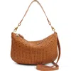 Clare V . Moyen Woven Leather Messenger Bag In Brown