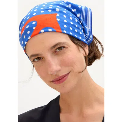 Clare V . Nautique Cotton Bandana In Blue