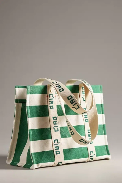 Clare V Noemie Canvas Tote In Green